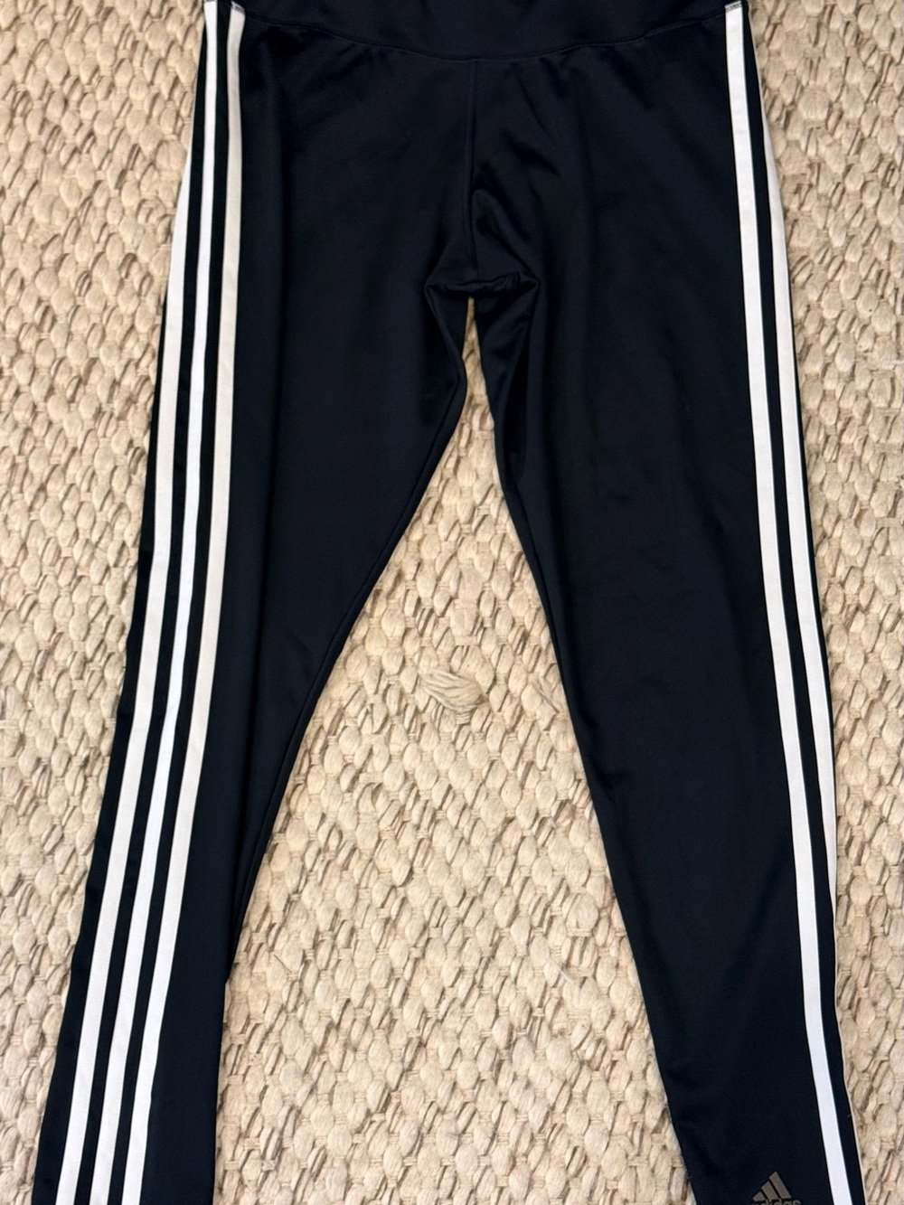 Adidas Women’s M Climalite Black 3 Stripe Running Leggings Tights